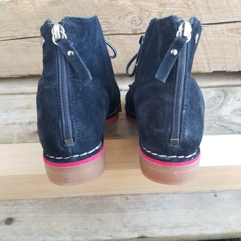 Hush Puppies‎ Catelyn Hiker Black Suede Leather Mountaineering Ankle Boots 9